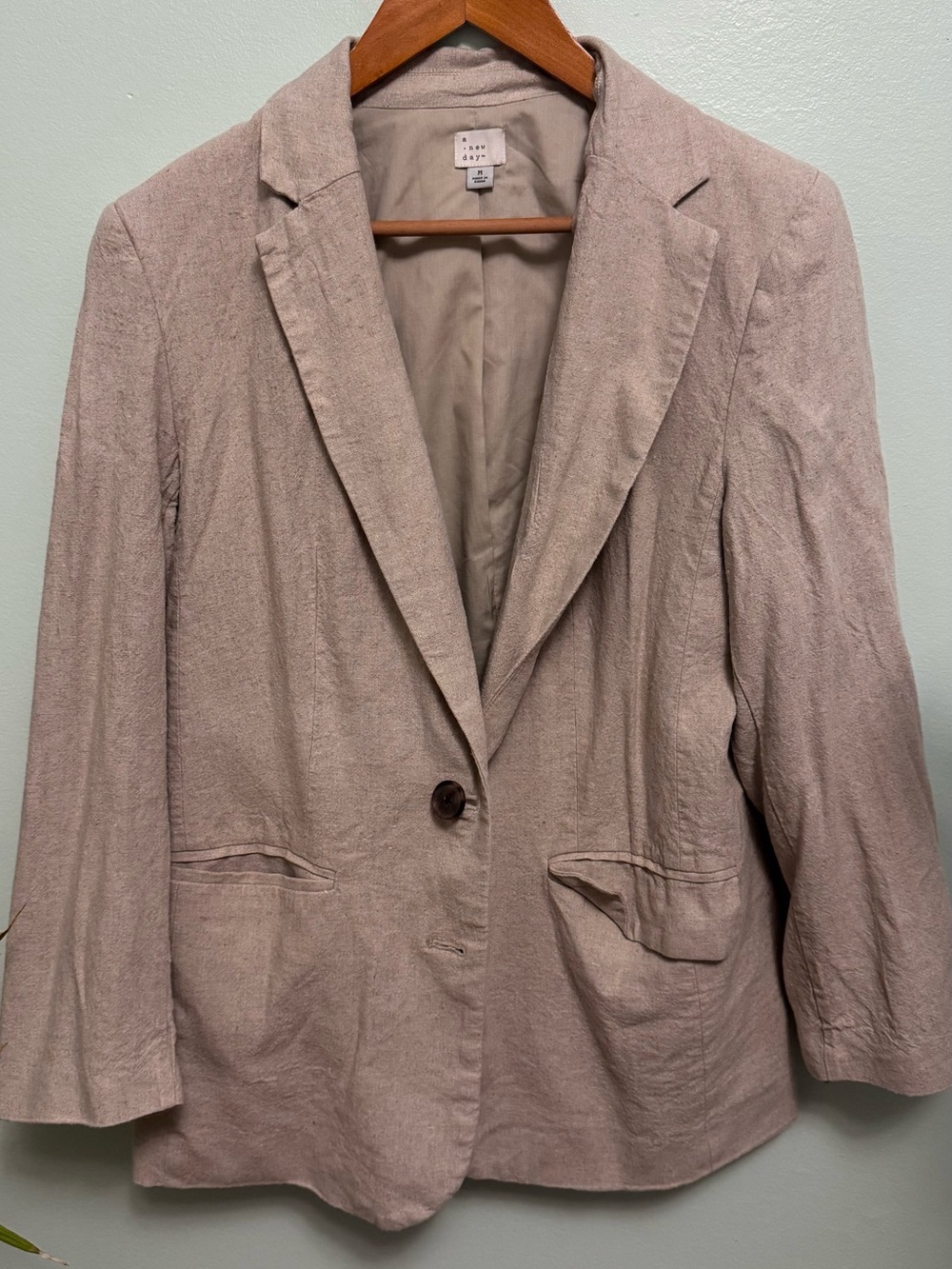 a new day Women's Taupe Single-Button Blazer